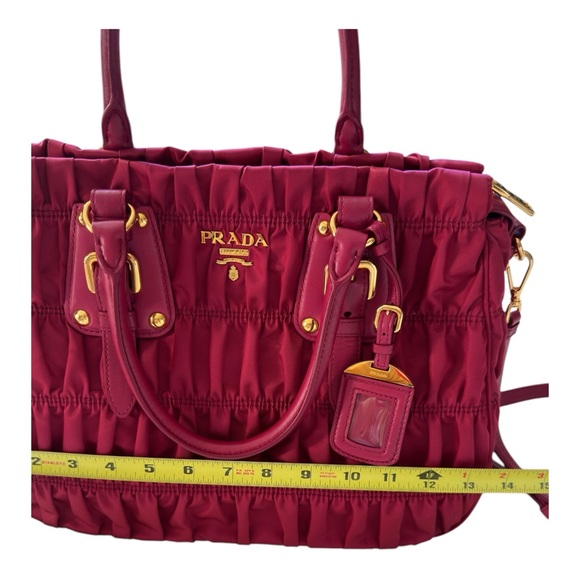 Prada Women's Authentic Tessuto Gaufre Tote Bag Ibisco Pink - Picture 8 of 15